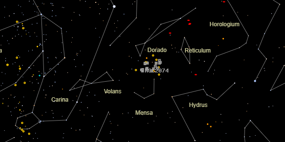 NGC2074 on the sky map