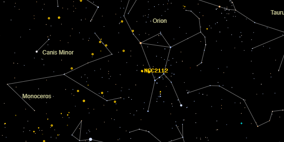 NGC2112 on the sky map