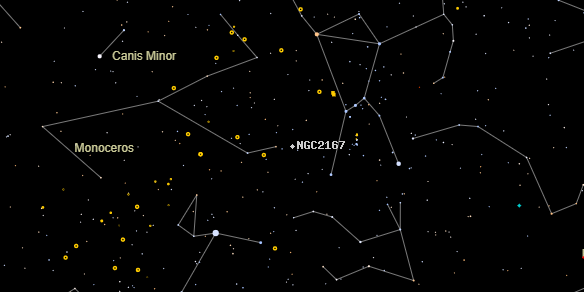 NGC2167 on the sky map