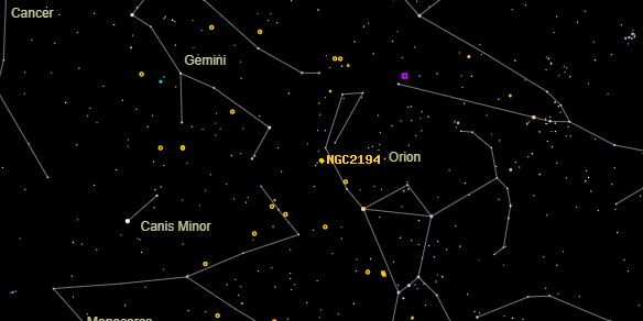 NGC2194 on the sky map