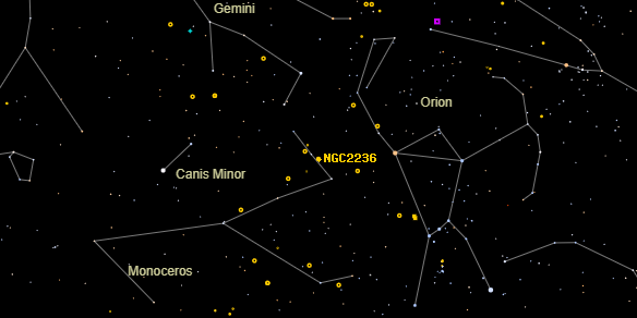 NGC2236 on the sky map