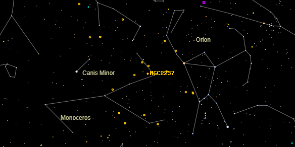 Rosette A (NGC2237) on the sky map