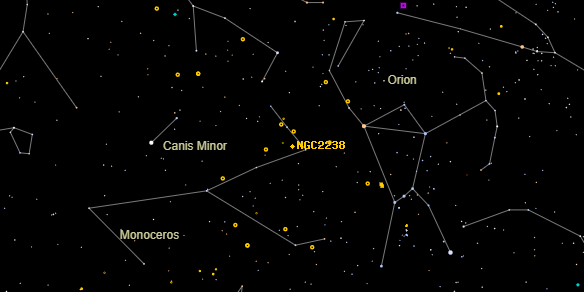NGC2238 on the sky map