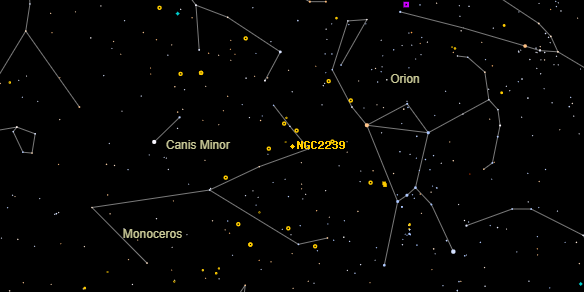 NGC2239 on the sky map