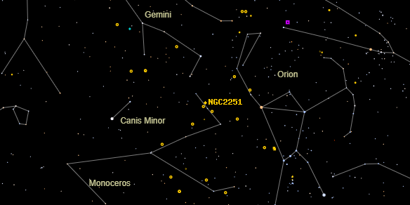 NGC2251 on the sky map