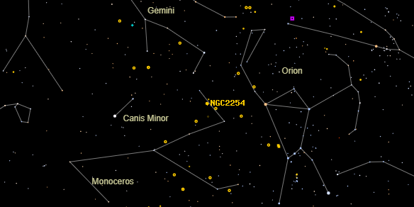NGC2254 on the sky map