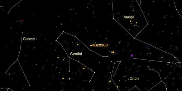 NGC2266 on the sky map