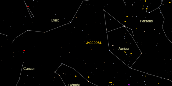 NGC2281 on the sky map