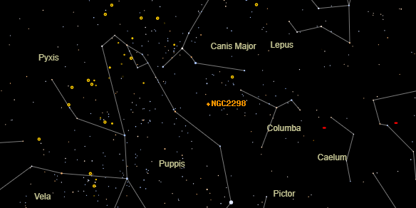 NGC2298 on the sky map
