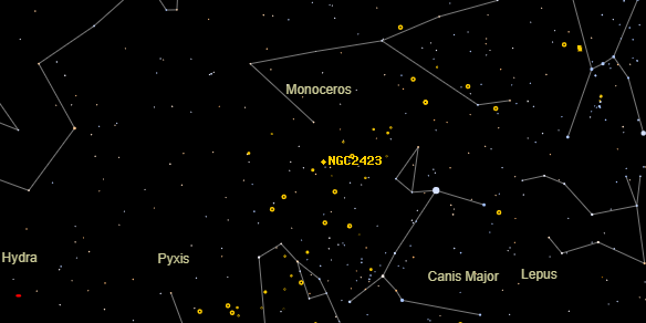 NGC2423 on the sky map