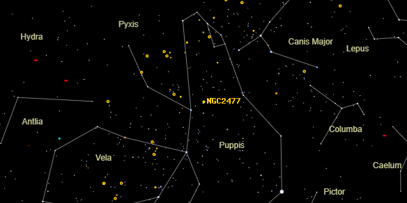 NGC2477 on the sky map