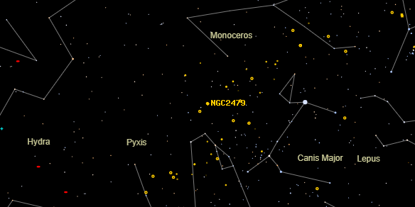 NGC2479 on the sky map