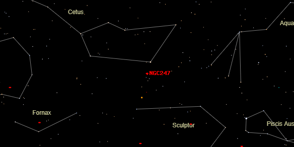 NGC247 on the sky map