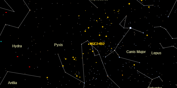 NGC2482 on the sky map