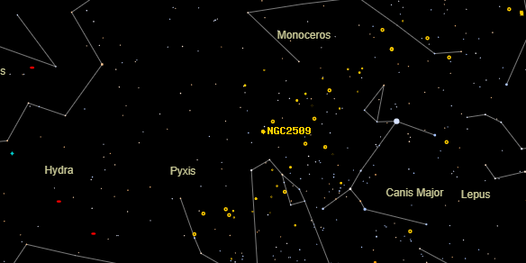 NGC2509 on the sky map