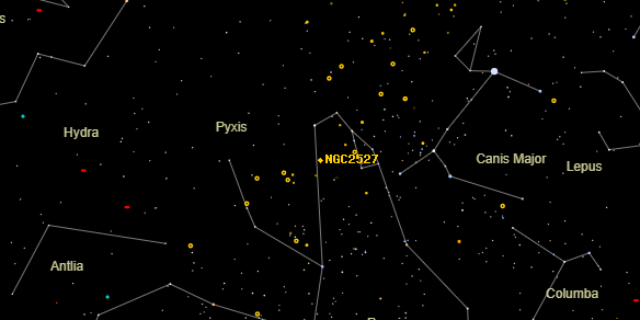 NGC2527 on the sky map