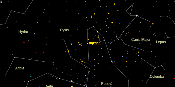 NGC2533 on the sky map