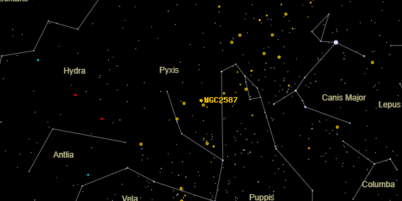 NGC2587 on the sky map