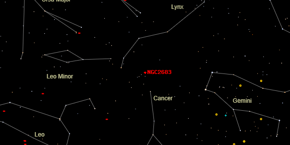NGC2683 on the sky map