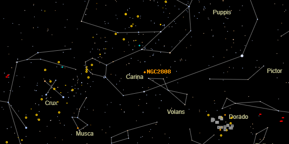 NGC2808 on the sky map