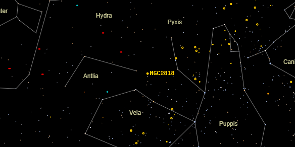 NGC2818 on the sky map