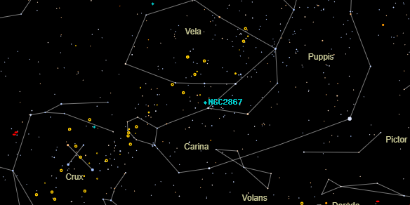 NGC2867 on the sky map