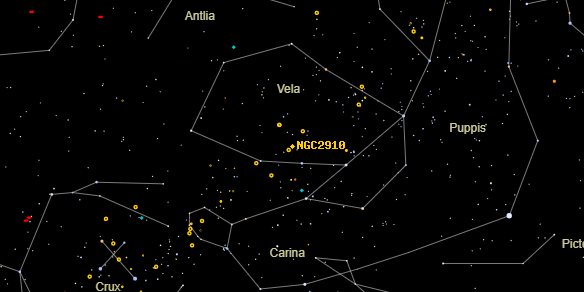 NGC2910 on the sky map