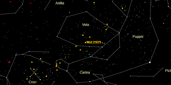 NGC2925 on the sky map