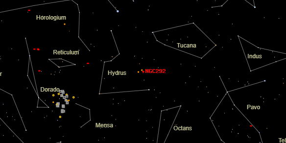 SMC (NGC292) on the sky map