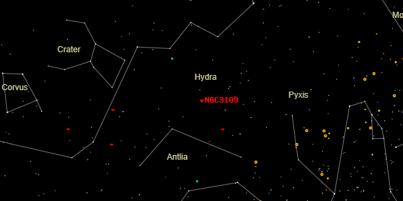 NGC3109 on the sky map