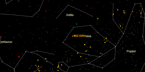 NGC3201 on the sky map