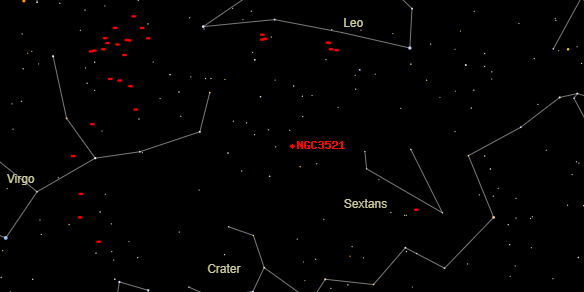 NGC3521 on the sky map