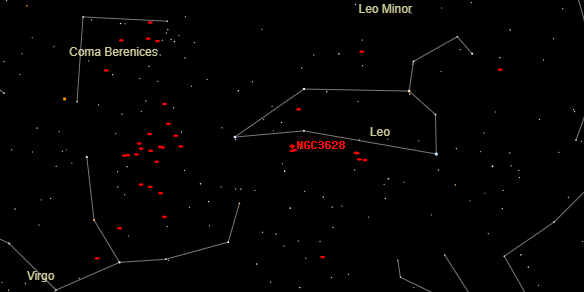 NGC3628 on the sky map