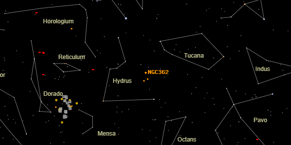 NGC362 on the sky map