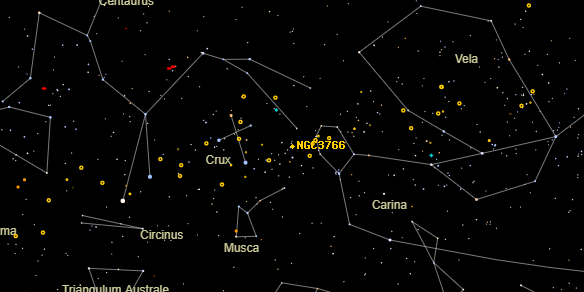 NGC3766 on the sky map
