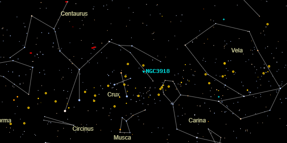 NGC3918 on the sky map