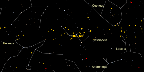 NGC433 on the sky map