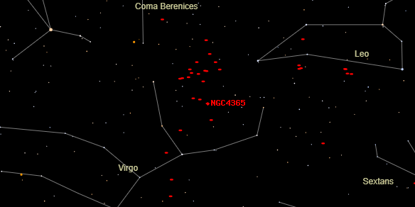 NGC4365 on the sky map