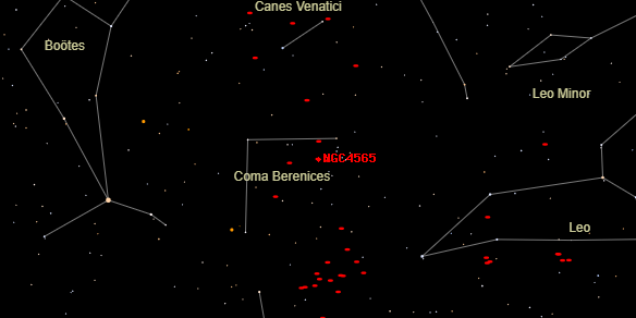 NGC4565 on the sky map