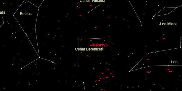 NGC4725 on the sky map