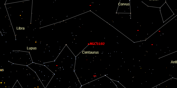 NGC5102 on the sky map