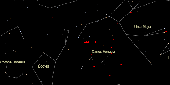 NGC5195 on the sky map