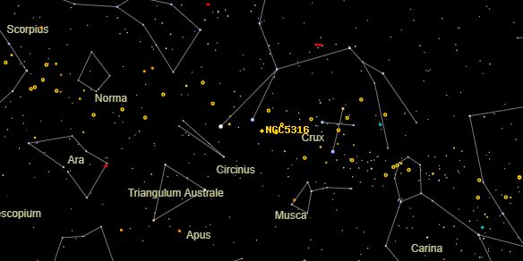 NGC5316 on the sky map