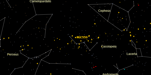 NGC559 on the sky map