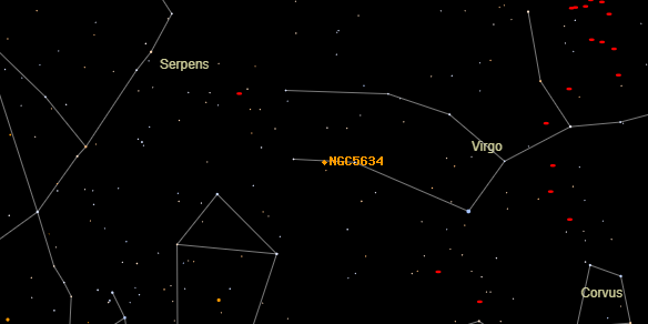 NGC5634 on the sky map