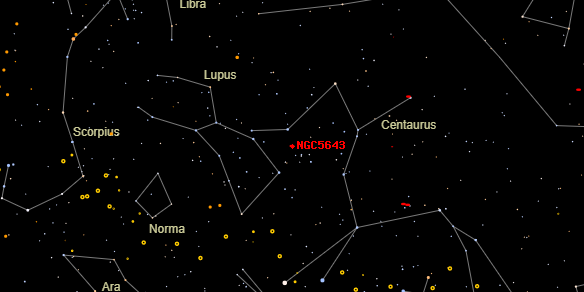 NGC5643 on the sky map