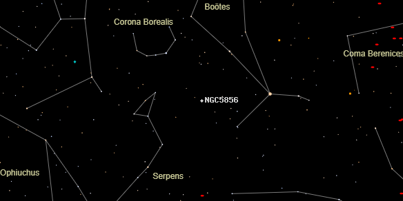 NGC5856 on the sky map
