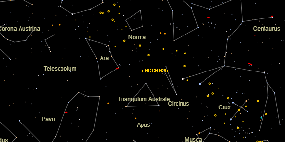 NGC6025 on the sky map