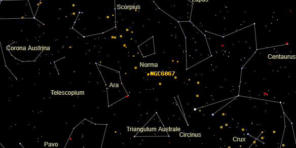 NGC6067 on the sky map