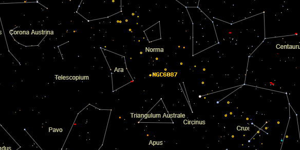 S NORMA CL (NGC6087) on the sky map